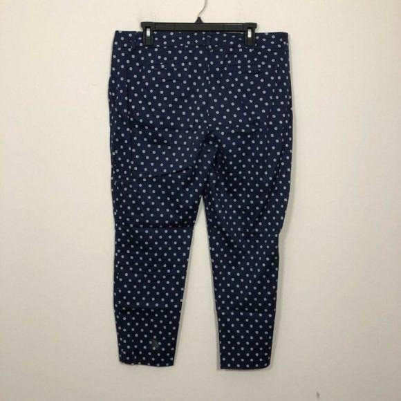 Nautica Size 12 Blue White Floral Knots Flat Front Pockets Casual Pants‎ - Picture 2 of 5